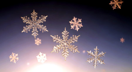 Snowflakes on a blue background. Christmas background with snowflakes.の素材