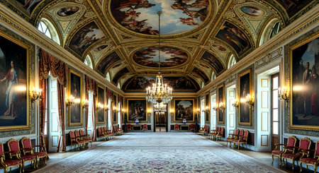 Interior view of the Royal Palace in Stockholm.の素材