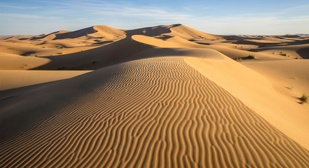 Sand dunes in the Sahara desert, Merzouga, Moroccoの素材