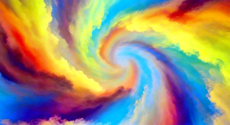 Colorful rainbow abstract background. Fantasy fractal design. Digital art. 3D rendering.の素材