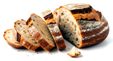 sliced Ã¢â¬â¹Ã¢â¬â¹bread on a white backgroundの素材