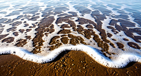 sand and wave in the sea  close-up. natural backgroundの素材