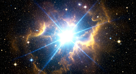 Star field in deep space many light years far from the Earth.の素材