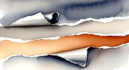Torn paper with space for your own text, watercolor backgroundの素材