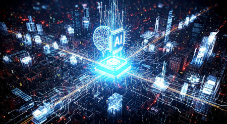 3D rendering of artificial intelligence (AI) and machine learning conceptの素材