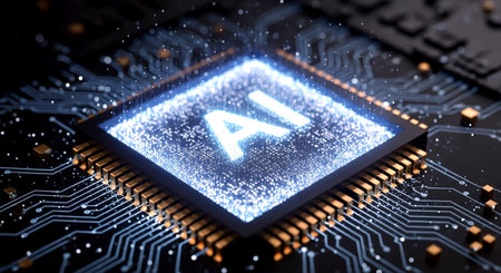 Artificial intelligence (AI) and machine learning concept. 3D Renderingの素材