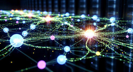 Network connection and data exchanges over the world. 3D rendering.の素材