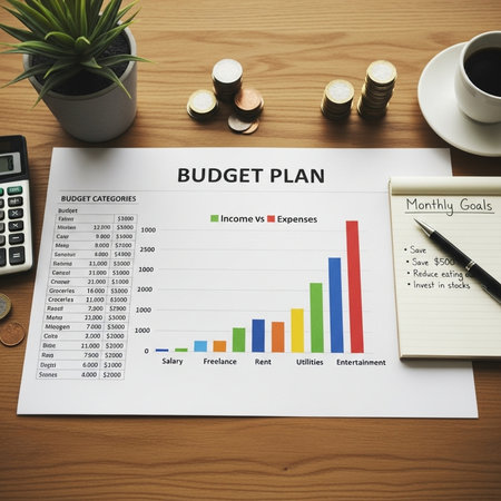 Showing business and financial report. With a lot of copy space.の素材