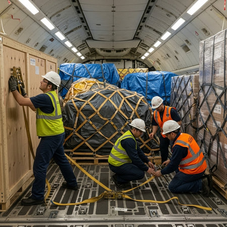 Warehouse workers unloading wooden pallets from truck to storage warehouseの素材