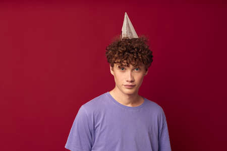 young guy red hair in casual wear Youth Style Studio Lifestyle unalteredの写真素材