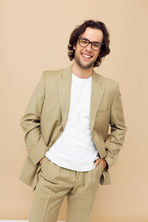 man with glasses emotions gesture hands posing Lifestyle unaltered