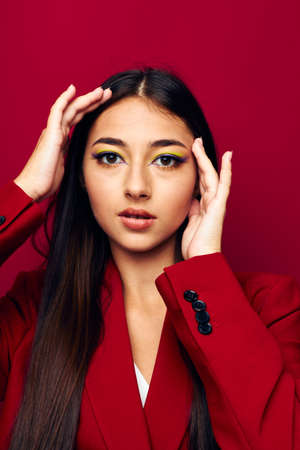 attractive girl attractive look glamor cosmetics fashion isolated background unaltered
