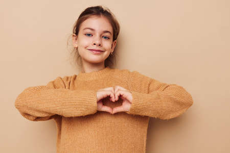 pretty young girl childrens style emotions fun Lifestyle unalteredの写真素材