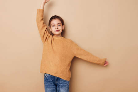 pretty young girl childrens style emotions fun Lifestyle unalteredの写真素材