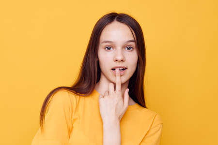 young woman posing fashion Youth style casual wear isolated background