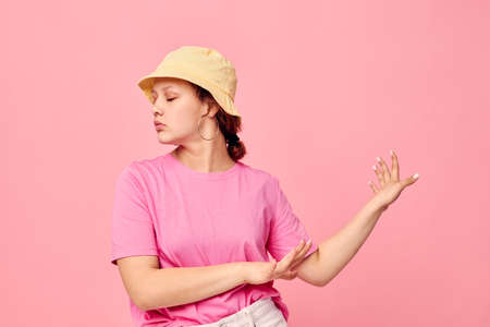 Young woman Youth clothing posing modern style Lifestyle unalteredの写真素材