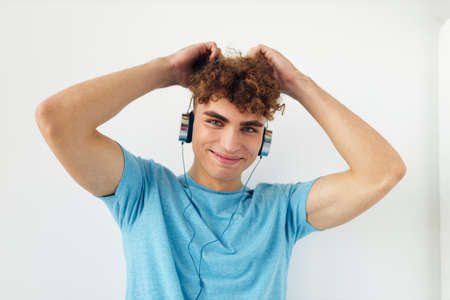 kinky guy in headphones music emotions Lifestyle unaltered