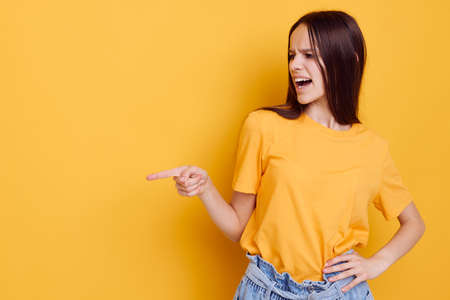 optimistic young woman posing fashion Youth style casual wear Lifestyle unalteredの写真素材