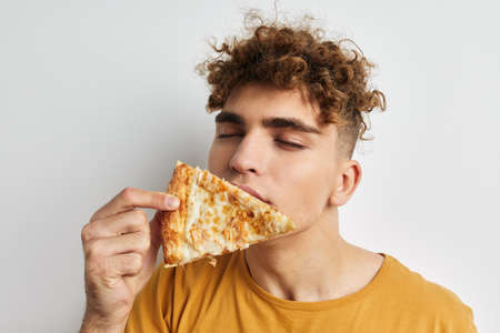 kinky guy pizza snack fast food Lifestyle unalteredの写真素材