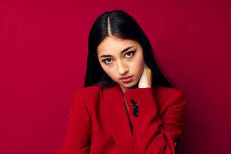 portrait pretty woman attractive look glamor cosmetics fashion Lifestyle unaltered