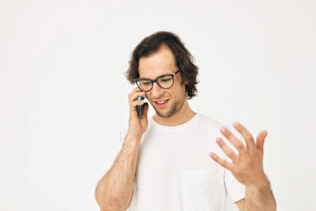Attractive man talking on the phone technologies Lifestyle unaltered