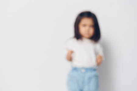 out of focus photograph of a childの写真素材