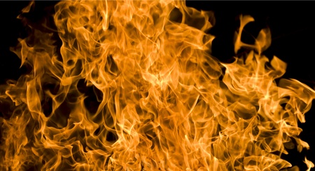hot fire burning in the night