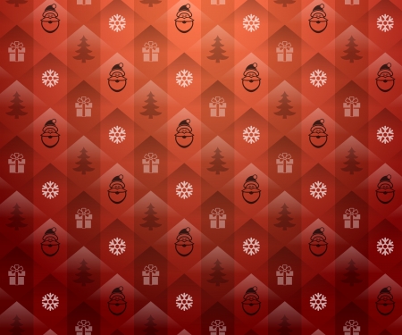 Christmas red background  Christmas red pattern with Santa Claus and snowflake のイラスト素材