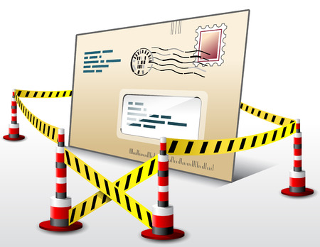 Mail located in restricted areaのイラスト素材