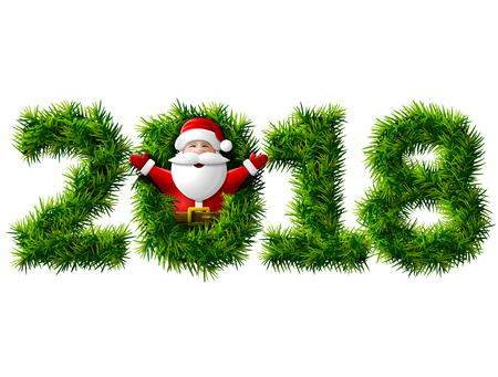 New Year 2018 of tree branches isolated vectorのイラスト素材