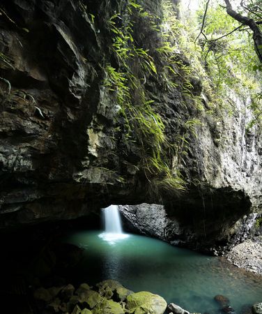 the natural arch on the gold coast's hinterland, queensland australiaの写真素材