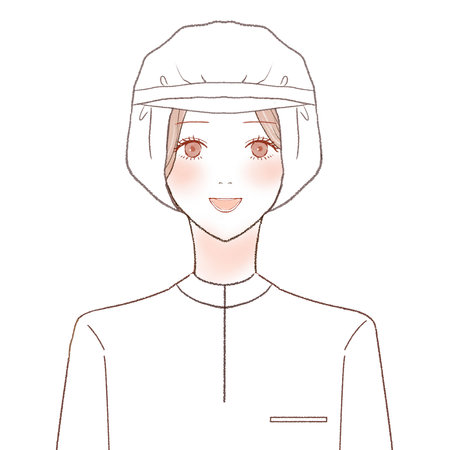 Smiling female worker. On a white background.のイラスト素材