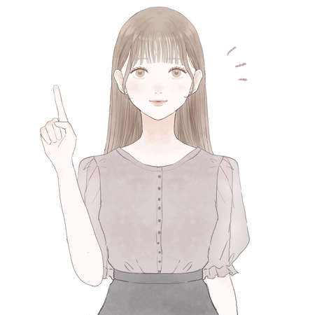 Woman explaining with her fingers. On white background.のイラスト素材