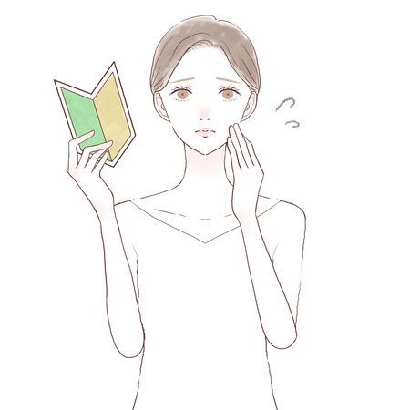 Newbie woman in need. On white background.のイラスト素材