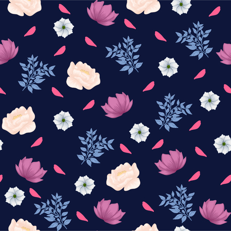 Autumn Seamless Floral Patternのイラスト素材