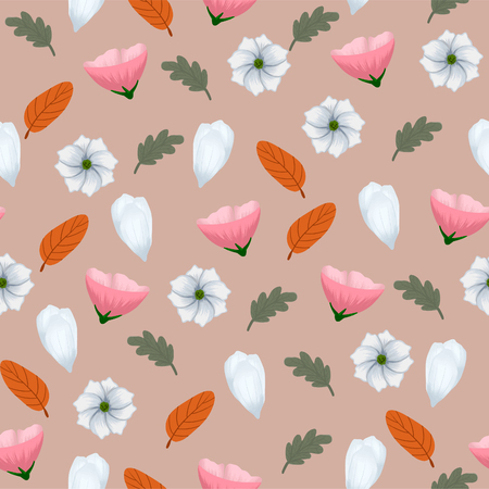 Autumn Seamless Floral Patternのイラスト素材