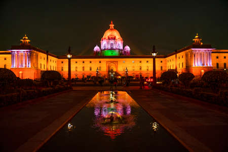 The Rashtrapati Bhavan is the official residence of the President of India at the western end of Rajpath in New Delhi, India.のeditorial素材