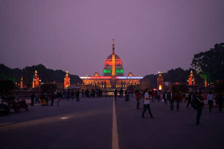 The Rashtrapati Bhavan is the official residence of the President of India at the western end of Rajpath in New Delhi, India.のeditorial素材