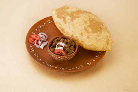 Chana masala with puri or chole bhature