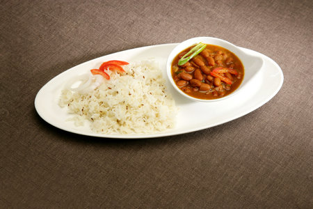 Rice & Rajma or Red kidney Beans, Indian Dishの写真素材
