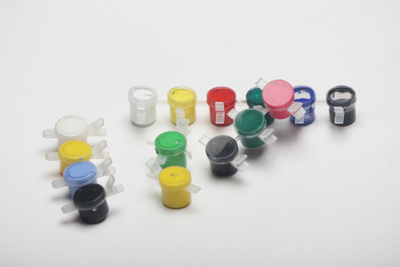 Group of watercolors on white background.の写真素材