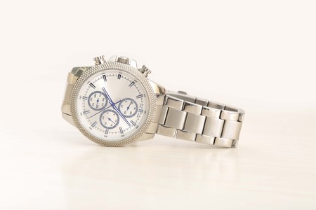 Wrist watch for men on white background.