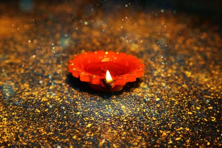Picture of beautiful clay diya during Diwali festival.の写真素材