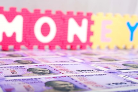 Indian money- Hundred Rupee Notes. Isolated on the white background.