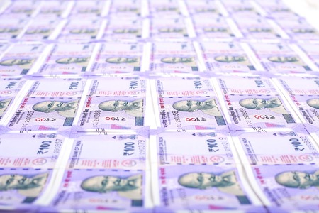 New banknotes of India. Isolated on the white background.