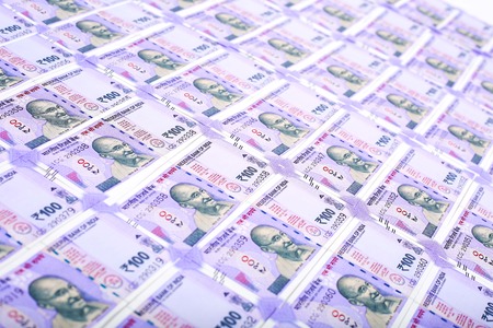 Photo of Indian currency notes. Isolated on the white background.の写真素材