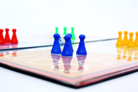 Portrait of ludo board family game.