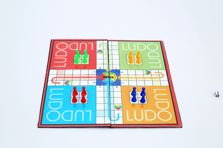 Picture of ludo board family game.の写真素材