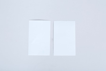 Picture of two white card. Isolated on the white background.