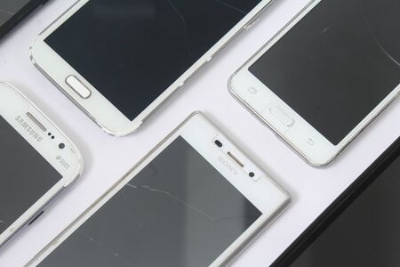 Picture of mobiles. Isolated on white background.の写真素材